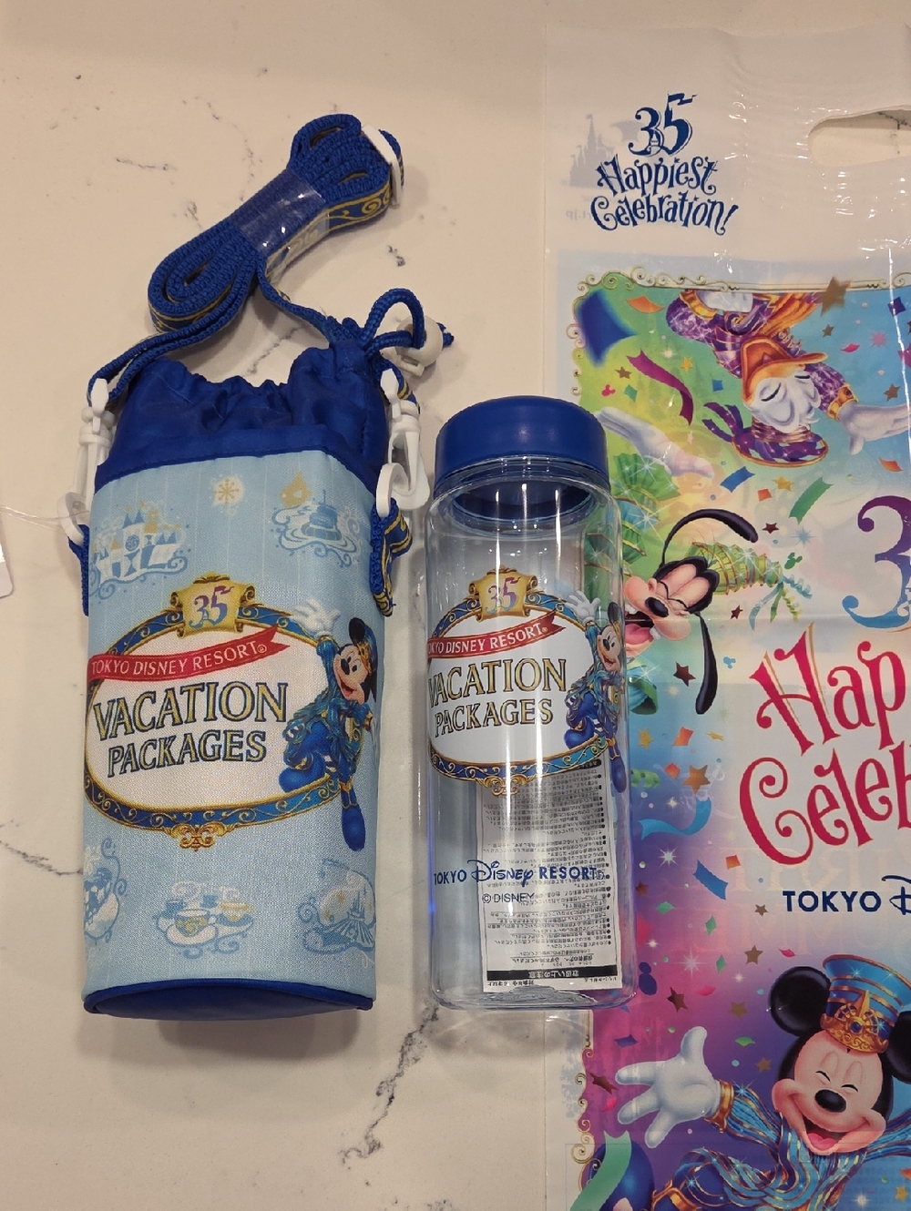 Tokyo Disney Vacation Packages Bottle Carrier & Bottle Set With Bag